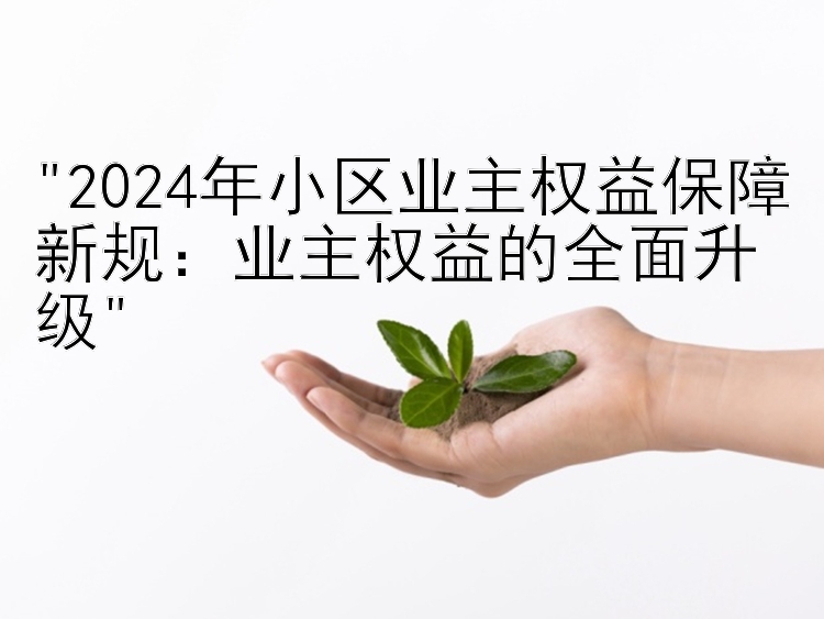 2024年小区业主权益保障新规：业主权益的全面升级