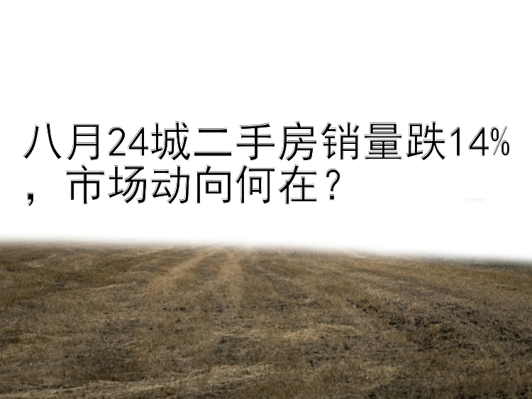 八月24城二手房销量跌14%，市场动向何在？