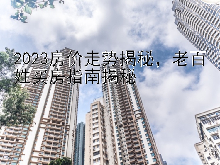 2023房价走势揭秘，老百姓买房指南揭秘