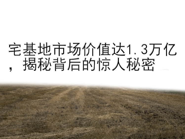 宅基地市场价值达1.3万亿  揭秘背后的惊人秘密