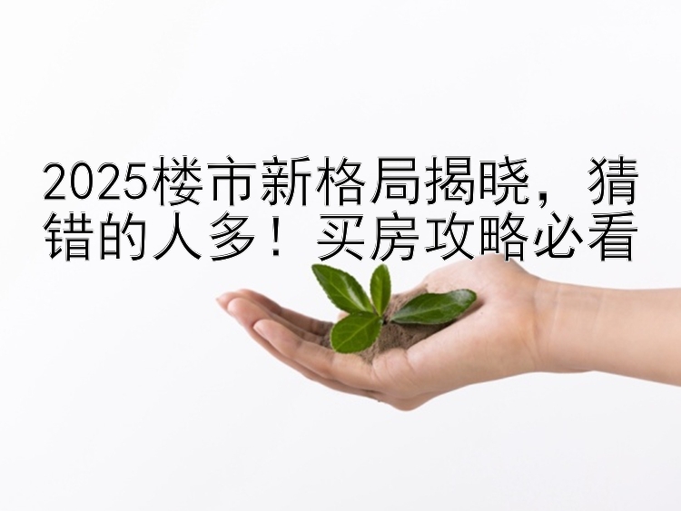 2025楼市新格局揭晓，猜错的人多！买房攻略必看